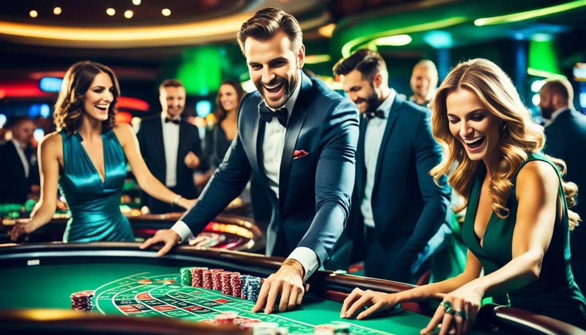 Ilustrasi permainan slot online di koin88 dengan buah dan simbol kartu